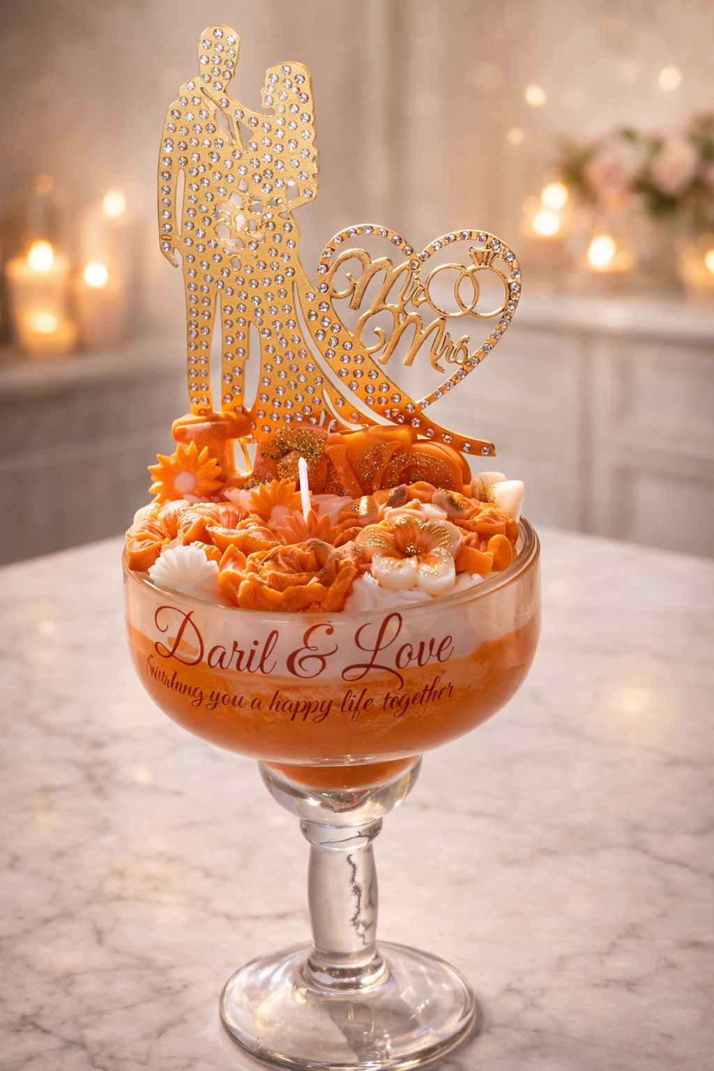 custom wedding ice cream candle